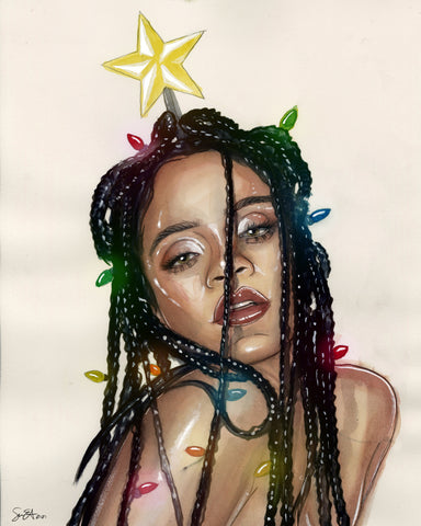 XMAS RIRI - Original Watercolor Painting