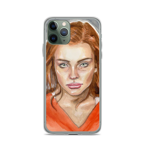 Lindsay Lohan Mugshot 4 iPhone Case