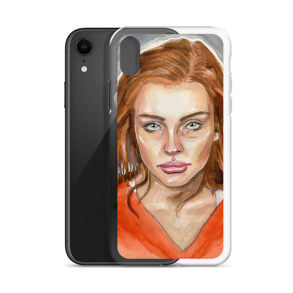 Lindsay Lohan Mugshot 4 iPhone Case